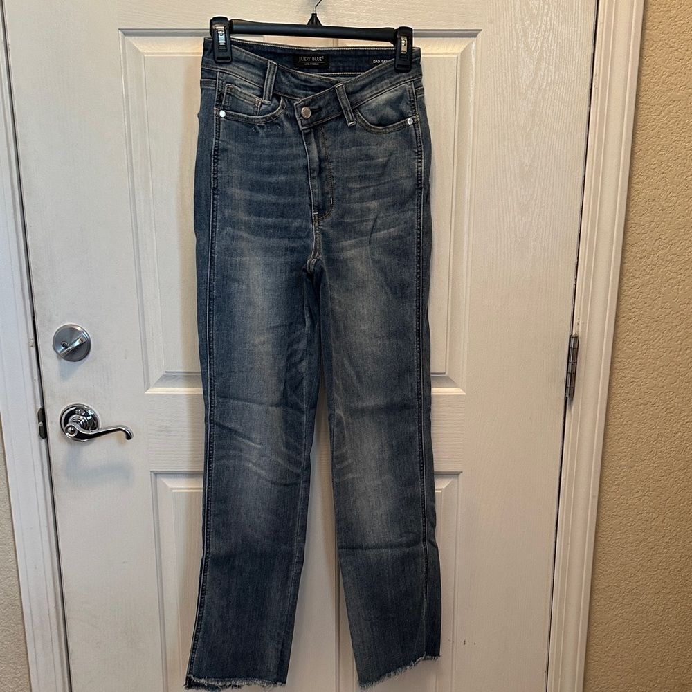 Judy Blue Straight Leg Dad Jeans - Dark Blue